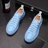 New Men's Flats Shoes Fashion White Blue Casual Trend Low Help Men Comfortable Safety non-slip D2A29