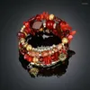 Bangle Fashion Antique Imitation Stone Beads Multi-layer Winding Bracelet Women Jewelry Chain Charm