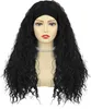 Xuchang Ice Silk Hair Band Wig Black Long Curly Hair Wig Women's Small Curly Chemical Fiber Head Cover Wigs 230301