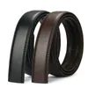 Belts Luxury Men No Buckle Belt PU Leather for Automatic Buckle Waist Strap Long Black Brown Male High Quality Jeans Waistband 35CM Z0228