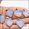 Auto DVR Stone Gold Side Natural Crystal Heart Hanger 25 mm Charms Rose Quartz Paarse hangers voor sieraden maken Druppel levering Dhaod