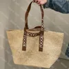 Plage Panier Sacs Femme Shopper Totes Summern Designer Anagramme Sac À Main Bourse Vacances Paille Sacs À Main Lady Seau Sac À Bandoulière Crochet Fourre-Tout