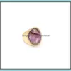 car dvr Cluster Rings Fashion Gold Plated Oval Amethyst Quartz Crystal Geometric Natural Stone Ring For Women Men Jewelry Gift Drop Delivery Dhjxl