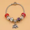 Bedelarmbanden 6pcs/lot groothandel doe -het -zelf sieraden armband Europees rode kleur kralen dier gelukkige olifant voor vrouwen pulsera Bijoux