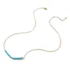 Hangende kettingen 2023 Blue Stone Link Chain Choker Women sieraden roestvrijstalen ketting set kraag