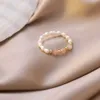 Cluster-Ringe, minimalistischer Süßwasserperlen-elastischer Ring, geometrischer Kristall, mehrere Perlenringe für Frauen, handgefertigter Fingerschmuck, Bague Femme G230228