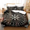 Bedding sets Vegvisir Runes Duvet Cover Set Viking Symbols Celtic Quilt Microfiber Scandinavian Comforter King 230228