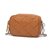 Abendtaschen Fashion Weave Women Messenger Bag Small Brand Design Ladies Kettenklappe Silng PU Leder Frau Crossbody Schulter Pinkevening