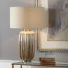 Lámparas de mesa Lámpara de cerámica Sala de estar American Luxury El Dormitorio Mesita de noche Modelo moderno Cristal Decorativo
