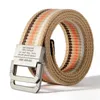 Cinture Popolare Cintura in tela da uomo con doppio anello con fibbia in metallo multicolore per giovani studenti Z0228