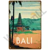 Beach Surf Tin Sign Beach Landscape Poster Plaque Summer Metal Sign Metal Plate Wall Decor For Beach Bar House Home Decorative Iron Painting Poster Size 30X20CM w01