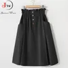 Skirts Women Summer Skirt Spring Korean Style Casual Solid High Waist A-Line Midi Skirts With Pocket Girls Elegant Faldas 230301