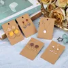 100 Set Packaging Paper Kraft Tom Taggar Earring Cards Halsband Displaykort med väska