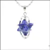 auto dvr Collane con ciondolo Reiki Healing Crystal Five Star Uomini e donne Collana in acciaio inossidabile Drop Delivery Jewelry Pendenti Dh3Kr