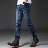 Heren jeans heren stretch casual jeans business klassiek Koreaanse stijl gemonteerde elastische denim broek mannelijke herfst lente rechte jeans broek 230301