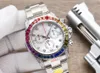 Remento automático de relojes simples Rango Rainbow Ring Diamond Watch de acero inoxidable Reloj de zafiro espejo profundo impermeable
