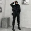 Kvinnors jackor ctrllock Techwear Women Black Stand Collar Jacket Casual Long Sleeve Pocket Female Outerwear Hiphop Fashion 230301