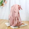 School Bags Pink Color Teen Bag For Girls Backpack Women Bookbags Middle Student Schoolbag Large Black Ears Nylon Bagpack