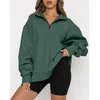 Hoodies voor dames herfst en winter 2023 Europa AMUREA AMASIA ASIA CASUAL TOP HALF ZIP PULLOVer lange mouw sweatshirt dames