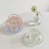 Tassen Untertassen Kreative Kaffeetasse Untertasse Set Koreanische Handbemalte Pflanze Blume Becher Home Küche Trinkgeschirr Espresso