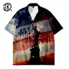 Magliette da uomo Trendy USA Flag Stripes Stars Pullover Camicia da uomo sexy 3D Stampata T-shirt estiva da uomo americano Moda 4XL Tees