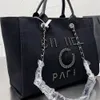 Kobiety luksusowe torebki projektant torba na plażę najwyższej jakości moda dzianinowa torebka na ramię duża torba z łańcuszkiem płócienna torba na zakupy prezent