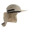 Wide Brim Hats Summer Fishing Hiking Outdoor Neck Cover Bucket Boonie Sun Flap Lightweight Quick-drying Hat Bush CapWide