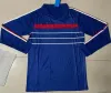 ロングスリーブ1984 1998ヘンリージダンサッカージャージーワールドカップレトロガイバルコフットボールジャージーjorkaeff trezeguet deschamps maillot de foot