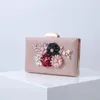 Evening Bags Women Flower Clutches Crossbody Purse Chain Strap For Wedding Prom Banquet Ideal-gift Golden FrameEvening