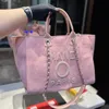 Pearl Letter Shopping Bags Womens Large Capacity Handbags Totes Luxurys Fashion Shoulder Bag Canvas Summer Beach Bag