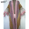 Women's Wool Blends WINYI woman Winter tassel Knitted cardigan coat Loose Christmas Fashion hipster party dress Thick Warm free size Female cloke 230228