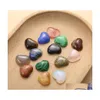 Bil DVR Stone 10mm Lover Heart Quartz Loose Crystal Cabochons Seven Chakras Pärlor för smycken som gör läkande grossistdrop Delivery Dhakl