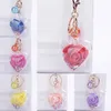 Keychains romantisch paar hart pailletten eeuwige bloemen sleutelring voor auto rugzak handtas hanger liefde cadeau vriendin snuisterij