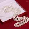 Chains 8mm-10mm Nanyang Mother Of Pearl Necklace Decorated Round White Shell Sweater Chain Send Mom