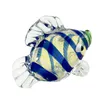 Cachimbo de vidro artesanal para peixes tropicais em listras azuis