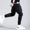 Spodnie damskie Capris Boy Multi Pockets Cargo Harem Spodnie Streetwear Hip Hop Black Grey Casual Męskie Joggers Modne harajuku mężczyzn Punk Pants 230301