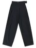 Pantalones de mujer Capris EAM cintura alta negro breve plisado largo pierna ancha pantalones sueltos pantalones moda mujer primavera otoño 1S399 230301