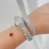 BUIGARI BIG Эластичный змеевидный дизайнерский браслет для женщин с бриллиантами Позолота 18K выдалбливают официальные репродукции в классическом стиле Никогда не выцветают 009