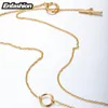 Hanger kettingen enfashion klassieke knoop hangers roestvrij staal goud kleur choker ketting voor vrouwen lange keten sieraden collierpendant