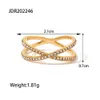 Cluster Rings Uworld Classic 361L Acciaio inossidabile 18K PVD placcato oro Diamond Pave X Ring Waterproof Fashion Metal Anillo Jewelry G230228