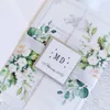 Altre forniture per feste di eventi 50x Inviti di nozze di fiore verde con argento glitter tag invalum invito stampabile per la doccia da sposa compleanno 230228