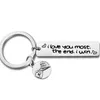 Keychains Fashion White Rings For Keys Simple Lettering I Love You Stainless Steel Double Tag Trinket