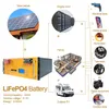 48V 100AH ​​LIFEPO4 حزمة بطارية 240 فولت الطاقة الشمسية تخزين الطاقة الشمسية 120AH معاد شحنها ليثيوم أيون البطارية 48V 100AH