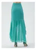 Skirts Turquoise Blue 44 Momme Heavyweight Silk Stitching Double Layer Georgette Natural Waist Pack Hip Fishtail Skirt CE188