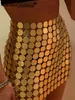 Sexy See Sear Through Metal Sequin Mini Skirt Women Micro Club Beach Peach Party Y2K Streetwear S Rave Etbute 230301