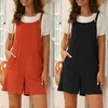 Women's Jumpsuits & Rompers Summer Women Cotton Pockets Playsuit Shorts Pants Bandeau Romper - Bowtie Halter Jumper Overalls