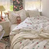 Beddengoedsets kleine roos vierdelige set zoete meisjesachtige bloemen quilt deksel katoenen laken puur