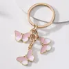 Keychains Artilady Butterfly Keyring Söt emalj Designer Key Chains Car Keychain for Women Girls Bag Accessories Wedding Present