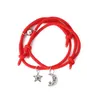 Braccialetti a maglie Bracciale a catena con calamita Braccialetto Stella Luna Coppia Fatto a mano Corda regolabile Abbinabile Regalo bianco nero fortunatoLink