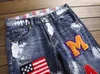 Männer Jeans Neue Mode Marke Herbst Winter Patchwork Ripped Bestickt Stretch Trendy Löcher Gerade Denim Hosen Y2303